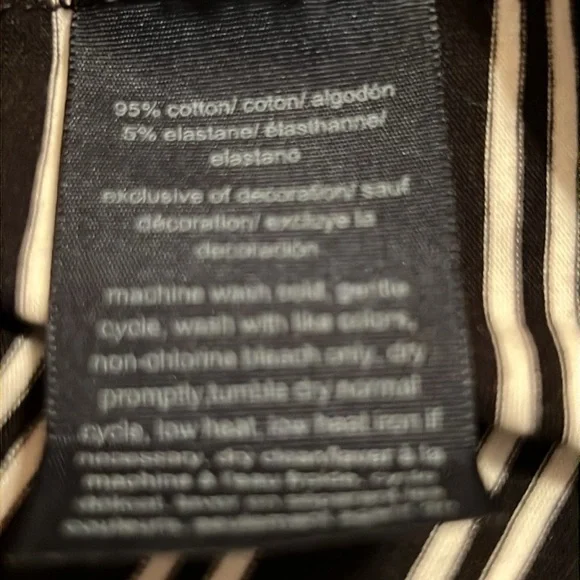 TOMMY HILFIGER Women’s short sleeve black and white striped Large Top - Picture 6 of 7